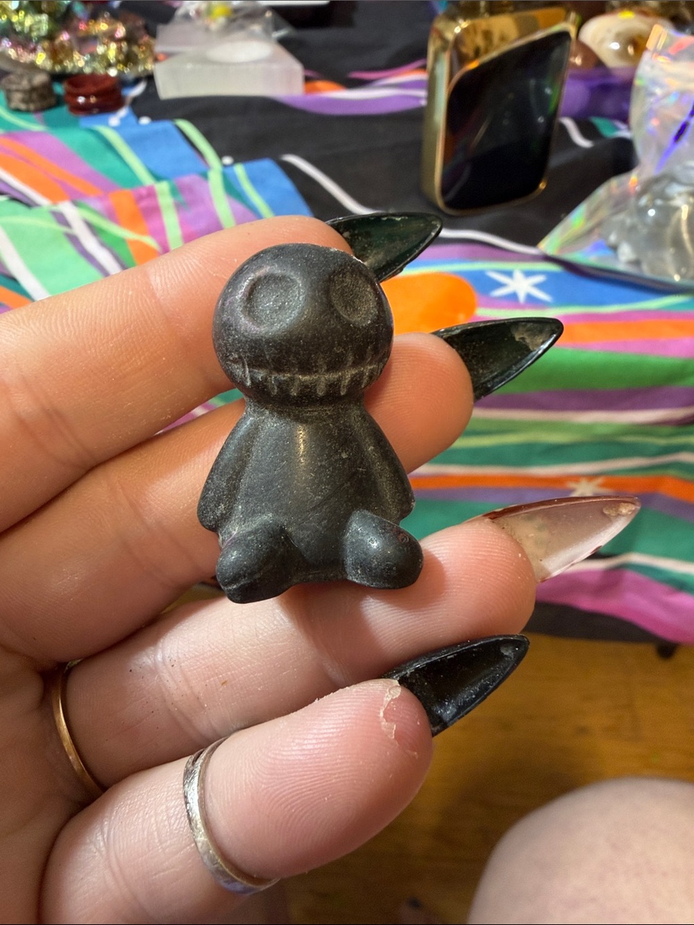Black Stone Chimera Figurine Decorative Accent